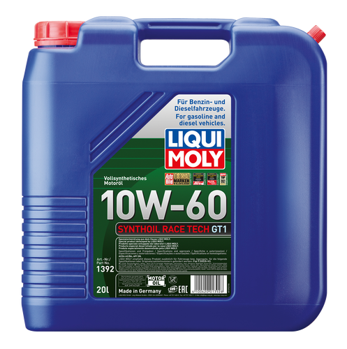 Liqui Moly 1392 MotorWelt Synthoil Race Tech GT1 10W60 de 20 litros